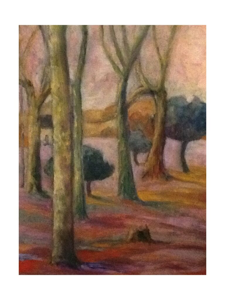 Painting of trees by Rosemarie Deepwell
